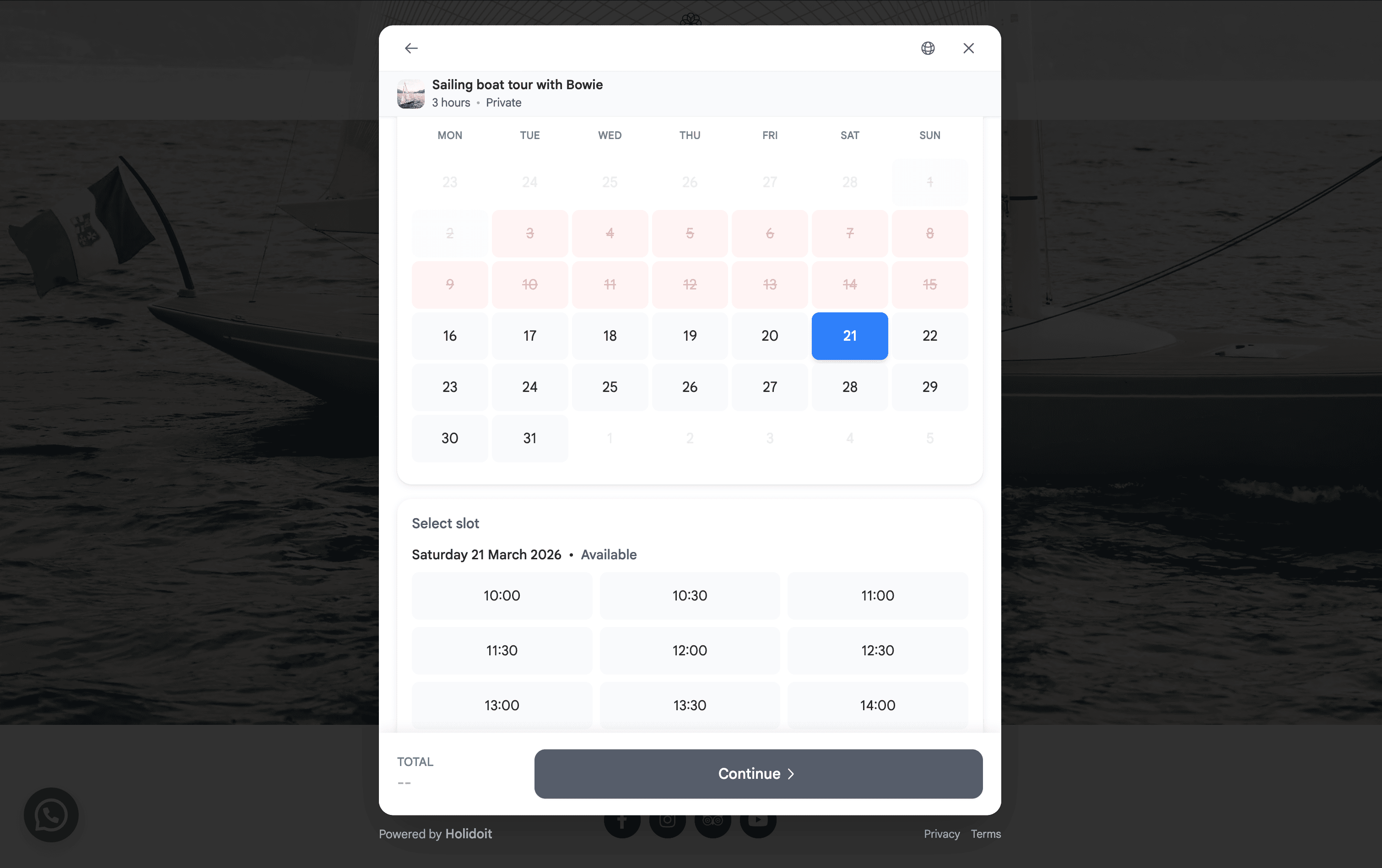 Dashboard prenotazioni Holidoit
